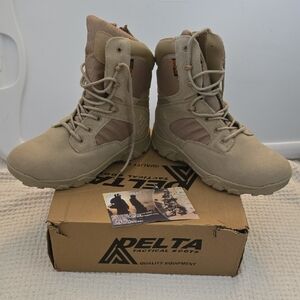 Mens Delta Desert Combat Boots in Beige